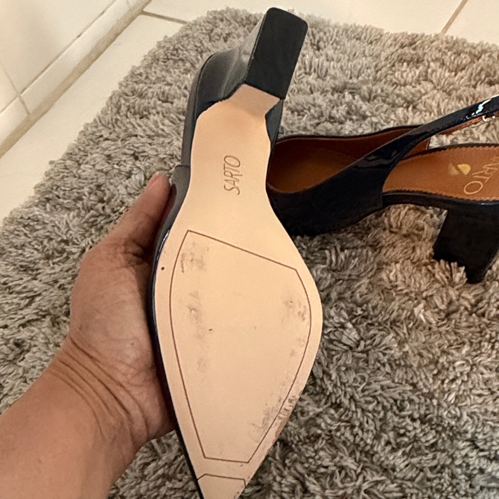 SARTO By Franco Sarto Dark Blue Slingback Heels - Picture 7 of 12